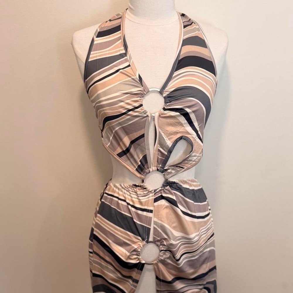 Y2K Cutout Halter Mini Dress
